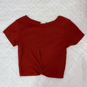 cropped brick red top !!